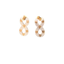 Load image into Gallery viewer, 18K Gold Earrings Infinity Post White Yellow Gold 2.12 grams - Rafant