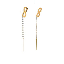 Load image into Gallery viewer, 18K Gold Earrings Threader Infinity Tiny 0.28 grams - Rafant