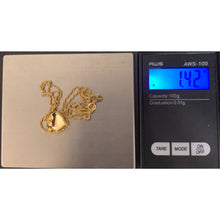 Load image into Gallery viewer, 18K Gold Necklace Chain 18 inches with Half Heart Pendant 1.42 grams - Rafant