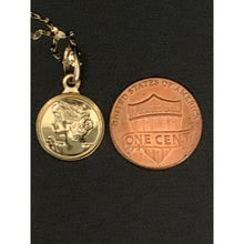 Load image into Gallery viewer, 18K Gold Necklace Chain 17.75" with Woman Lady Pendant 2.07 grams - Rafant