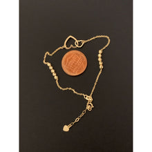 Load image into Gallery viewer, 18K Gold Bracelet Double Heart Beads 7 inches plus 1 inch - Rafant