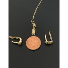 Load image into Gallery viewer, 18K Gold Necklace Chain 15.75" with Pendant and French Clips Earrings Set 2.58 grams - Rafant