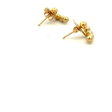 Load image into Gallery viewer, 18K Gold Earrings Balls Bead Stud Post 2.60 grams - Rafant