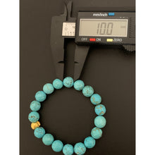 Load image into Gallery viewer, 24K Gold Money Bag Lucky Charm Bracelet Blue Turquoise Gemstones - Rafant