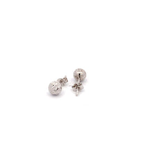 Load image into Gallery viewer, 18K White Gold Earrings Stud Balls Textured 0.83 grams Small - Rafant