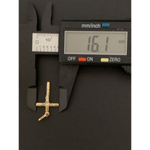 Load image into Gallery viewer, 18K Gold Pendant Cross Jesus Christ Two Tone Yellow White Gold 1.01 grams - Rafant