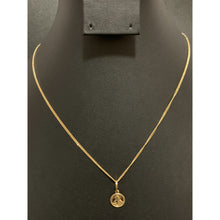 Load image into Gallery viewer, 18K Gold Necklace Chain 17.50" with Circle Round Sacred Heart Pendant 2.16 grams - Rafant