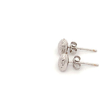 Load image into Gallery viewer, 18K White Gold Earrings Stud Heart Textured - Rafant