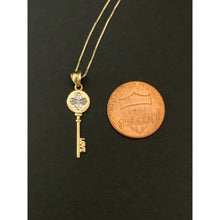 Load image into Gallery viewer, 18K Saudi Gold Necklace 15.75" Chain w/ Key Pendant 1.78 grams - Rafant