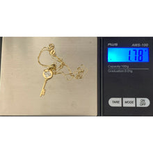 Load image into Gallery viewer, 18K Saudi Gold Necklace 15.75" Chain w/ Key Pendant 1.78 grams - Rafant