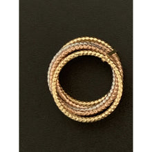 Load image into Gallery viewer, 18K Gold Ring Five Days Tricolor Yellow White Rose 1.64 grams S 7.5 - Rafant