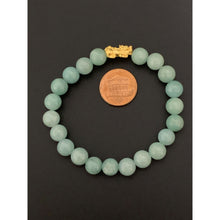 Load image into Gallery viewer, 24K Gold Piyao Pixiu Lucky Charm Bracelet Green Aventurine Gemstones 8mm - Rafant