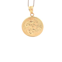 Load image into Gallery viewer, 18K Gold Pendant Round Dragon Lucky Charm - Rafant