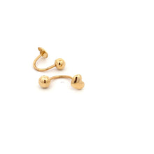 Load image into Gallery viewer, 18K Yellow Gold Earrings Ball Heart Screw 1.29 grams - Rafant