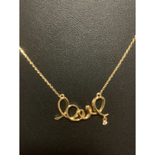 Load image into Gallery viewer, 18K Gold Necklace Chain 16.5 inches Love Charm Cubic Zirconia 2.21 grams - Rafant