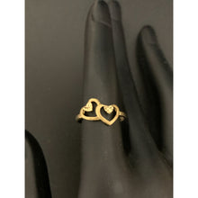 Load image into Gallery viewer, 18K Gold Ring Double Heart 1.24 grams Size 5.5 - Rafant