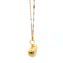 Load image into Gallery viewer, 18K Gold Necklace Chain 17.5 inches Pendant Heart Puffed 1.40 grams - Rafant
