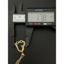 Load image into Gallery viewer, 18K Saudi Gold Necklace Figaro Chain 16" w/ Heart Infinity Pendant - Rafant