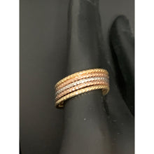 Load image into Gallery viewer, 18K Gold Ring Five Days Tricolor White Yellow Rose Gold 1.62 grams Size 8.25 - Rafant