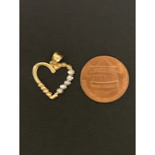 Load image into Gallery viewer, 18K Gold Pendant Heart Two Tone White Yellow Gold 1.18 grams - Rafant