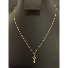 Load image into Gallery viewer, 18K Gold Necklace Chain 18 inches with Key Pendant 1.31 grams - Rafant