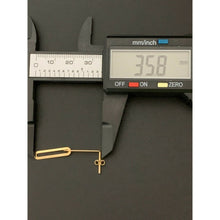 Load image into Gallery viewer, 18K Saudi Gold Earrings Stud Paper Clips Dangling - Rafant