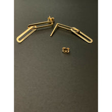Load image into Gallery viewer, 18K Saudi Gold Earrings Stud Paper Clips Dangling - Rafant
