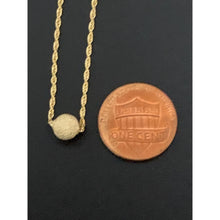 Load image into Gallery viewer, 18K Gold Necklace Chain 17.50 inches with Frosted Ball Pendant 1.04 grams - Rafant