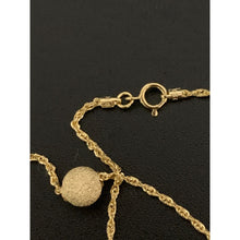 Load image into Gallery viewer, 18K Gold Necklace Chain 17.50 inches with Frosted Ball Pendant 1.04 grams - Rafant