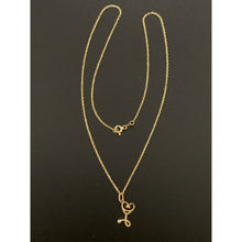 Load image into Gallery viewer, 18K Gold Necklace Cable Link Chain 17.75 inches with Stethoscope Pendant 2.01 grams - Rafant