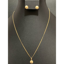 Load image into Gallery viewer, 18K Gold Necklace Chain 18 inches Circle Round Pendant with Earrings Set 1.82 grams - Rafant