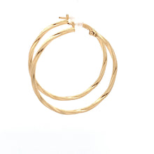 Load image into Gallery viewer, 18K Yellow Gold Earrings Hoops Spiral Large 1.75 grams - Rafant