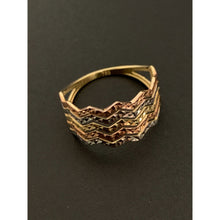 Load image into Gallery viewer, 18K Gold Ring Wave Tricolor Yellow White Rose Gold 1.85 grams Size 6 - Rafant