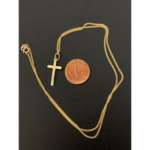 Load image into Gallery viewer, 18K Gold Necklace Chain 17.75 inches with Cross Pendant 1.15 grams - Rafant