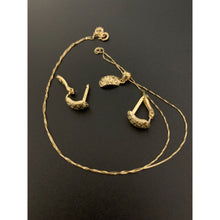 Load image into Gallery viewer, 18K Gold Necklace Chain 15.75" with Pendant and French Clips Earrings Set 2.58 grams - Rafant