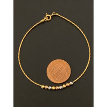 Load image into Gallery viewer, 18K Gold Bracelets Beaded Tricolor Yellow White Rose Size 7 inches 1.29 grams - Rafant