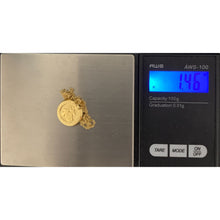 Load image into Gallery viewer, 18K Gold Necklace Chain 18 inches with Lucky Good Fortune Pendant 1.46 grams - Rafant