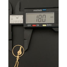 Load image into Gallery viewer, 18K Gold Necklace Chain 18" With Circle Round Key Pendant 2.26 grams - Rafant