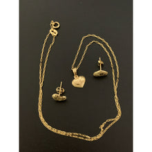 Load image into Gallery viewer, 18K Gold Necklace Chain 16 inches Heart Pendant with Earrings Sets 1.65 grams - Rafant