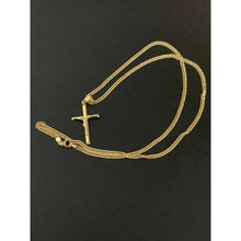 Load image into Gallery viewer, 18K Saudi Gold Necklace 18" Chain with Cross Pendant 3.83 grams - Rafant