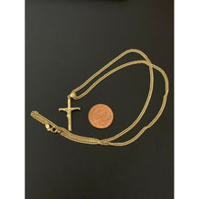 Load image into Gallery viewer, 18K Saudi Gold Necklace 18" Chain with Cross Pendant 3.83 grams - Rafant