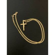 Load image into Gallery viewer, 18K Saudi Gold Necklace 18" Chain with Cross Pendant 3.83 grams - Rafant