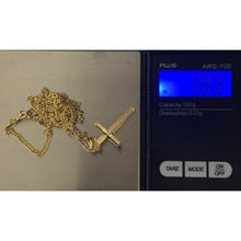 Load image into Gallery viewer, 18K Saudi Gold Necklace 18" Chain with Cross Pendant 3.83 grams - Rafant