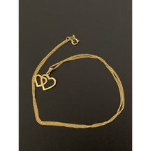 Load image into Gallery viewer, 18K Gold Necklace Chain 18 inches with Double Heart Pendant 1.71 grams - Rafant