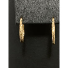 Load image into Gallery viewer, 18K Yellow Gold Earrings Hoops Textured  Small - Rafant