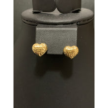 Load image into Gallery viewer, 18K Gold Earrings Stud Puffed Heart 1.77 grams - Rafant