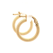Load image into Gallery viewer, 18K Gold Earrings Hoops Textured Small - Rafant