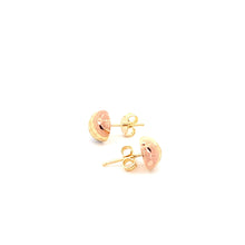 Load image into Gallery viewer, 18K Gold Earrings Stud Tricolor White Yellow Rose Gold 1.22 grams - Rafant