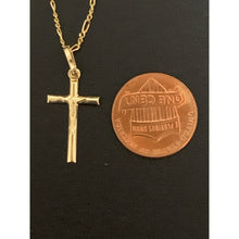 Load image into Gallery viewer, 18K Gold Necklace Chain 17.50 inches with Cross Pendant 1.47 grams - Rafant