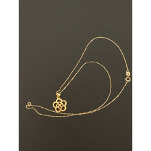 Load image into Gallery viewer, 18K Gold Necklace Box Chain 17.50" with Flower Pendant - Rafant